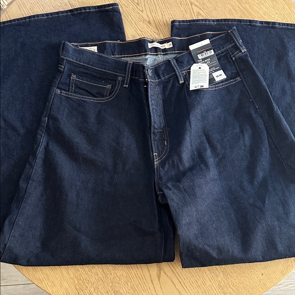 Levi's women's 728 high rise wide leg jeans - retro rinse - Picture 4 of 6